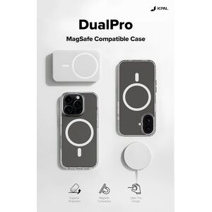 JCPal DualPro MagSafe Compatible Case - etui MagSafe do iPhone 17 przeźroczyste