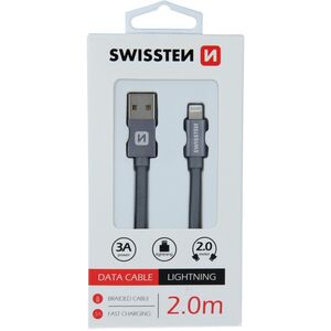 Καλώδιο Δεδομένων και Φόρτισης Swissten Textile Fast Charge 3A Lightning 2m