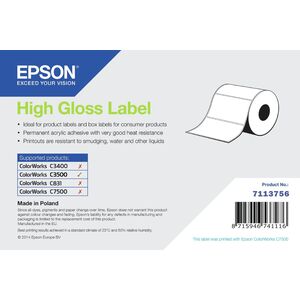 HIGH GLOSS LABEL DIE-CUT ROLL/76MM X 51MM 610 LABELS