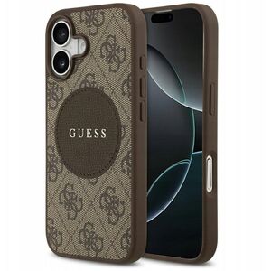 Etui Guess 4G Circle Classic Logo MagSafe do iPhone 17 brązowy