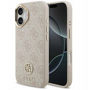 Etui Guess 4G Strass Logo MagSafe do iPhone 17 różowy
