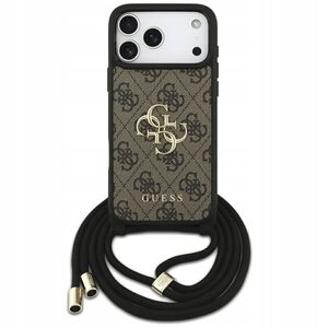 Etui Guess 4G Big Logo Cord Stap Crossbody do iPhone 17 Pro Max brązowy
