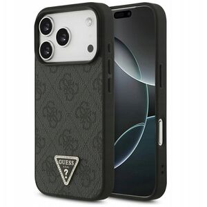 Etui Guess Leather 4G Triangle Strass MagSafe do iPhone 17 Pro czarny