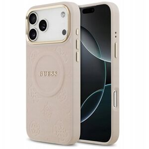 Etui Guess Peony Hot Stamp MagSafe do iPhone 17 Pro Max różowy