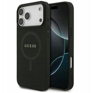Etui Guess Saffiano Classic Logo MagSafe do iPhone 17 Pro Max czarny