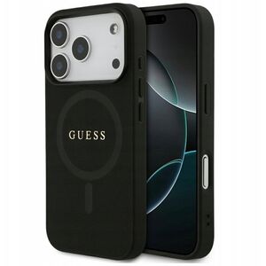 Etui Guess Saffiano Classic Logo MagSafe do iPhone 17 Pro czarny