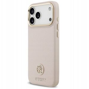Etui Guess Grained Strass Logo MagSafe do iPhone 17 Pro Max różowy