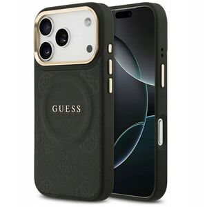 Etui Guess Peony Hot Stamp MagSafe do iPhone 17 Pro czarny