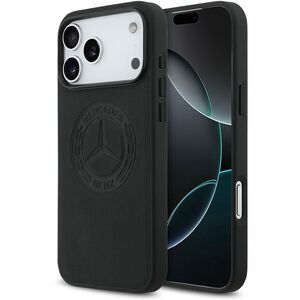 Etui Mercedes Leather Vintage Logo MagSafe do iPhone 17 Pro Max czarny