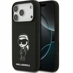 KARL LAGERFELD futerał do IPHONE 17 Pro kompatybilny z MagSafe KLHMP17LSKIGROK (Silicone W/ KL Sketch & Logo) czarny
