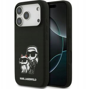 KARL LAGERFELD futerał do IPHONE 17 Pro kompatybilny z MagSafe KLHMP17LSKCGRGOK (Silicone W/ K&C Sketch & Logo) czarny