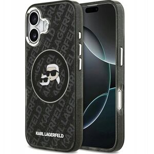 KARL LAGERFELD futerał do IPHONE 17 kompatybilny z MagSafe KLHMP17SHMKBKCHOK (IML Glitter K&C Heads Logo) czarny