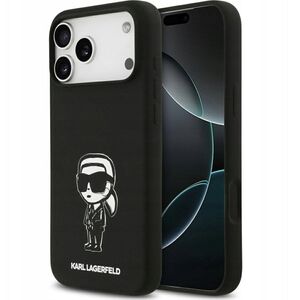KARL LAGERFELD futerał do IPHONE 17 Pro Max kompatybilny z MagSafe KLHMP17XSKIGROK (Silicone W/ KL Sketch & Logo) czarny