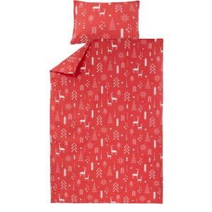 Σετ Κουβέρτα Κρεβατιού Red Christmas FLANN 140x200