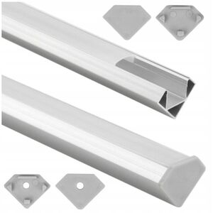 Profil Led R02 narożny Eco Light EC20621 2m aluminium anodowany + klosz mleczny