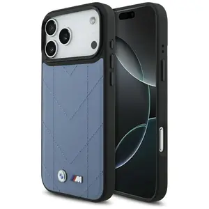 Etui BMW M Quilted Logo MagSafe do Apple iPhone 17 Pro Max niebieski