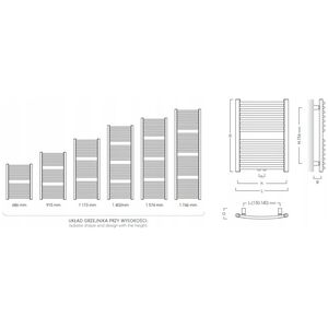 Καλοριφέρ μπάνιου Instal-Projekt Καλοριφέρ κεντρικής θέρμανσης OMER 60/070 398W 12206639 5905253980374