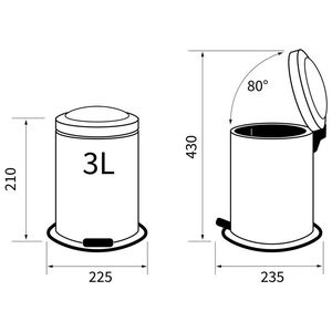 Acero white 3L κάδος απορριμμάτων Sealskin