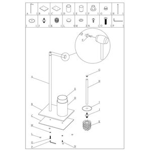 Tube 3rd version black σταντ χαρτιού υγείας + πιγκάλ Sealskin