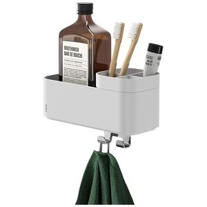 Tiger 2-Store Επιτοίχιο Ράφι με Θήκες και Κρεμάστρες 25 cm White 800375