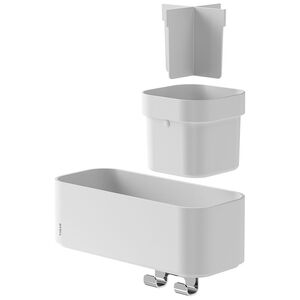 Tiger 2-Store Επιτοίχιο Ράφι με Θήκες και Κρεμάστρες 25 cm White 800375