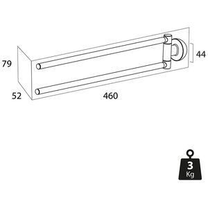 Tiger Cooper Κρεμάστρα με Δύο Βραχίονες Polished gold 800559
