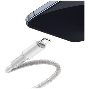 USB-C to Lightning Baseus High Density Braided Cable, 20W, PD, 2m (white)