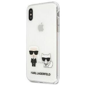 Original Case IPHONE XS MAX Karl Lagerfeld Hardcase Karl&Choupette (KLHCI65CKTR) transparent
