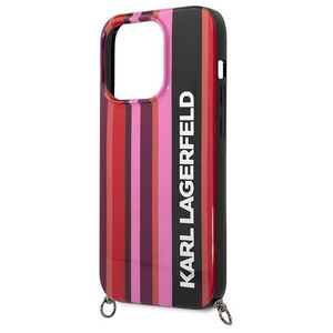 Original Case IPHONE 14 PRO Karl Lagerfeld Hardcase Color Stripes Strap pink