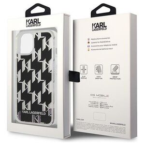 Original Case IPHONE 14 PRO MAX Karl Lagerfeld Hardcase Liquid Glitter Monogram (KLHCP14XLMNMK) black