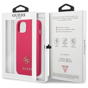 Original Case IPHONE 13 PRO Guess Hardcase Saffiano 4G Small Metal Logo (GUHCP13LPS4MF) pink