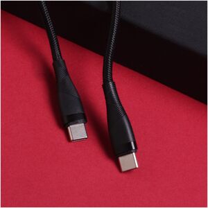 Maxlife MXUC-08 cable USB-C - USB-C 1,0 m 60W black nylon 5900495076908