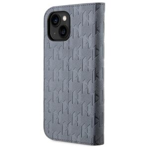 Original Case IPHONE 14 Karl Lagerfeld Bookcase Saffiano Monogram (KLBKP14SSAKLHPG) silver