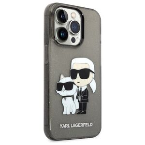 Original Case IPHONE 14 PRO MAX Karl Lagerfeld Hardcase IML GLIT NFT Karl&Choupette (KLHCP14XHNKCTGK) black