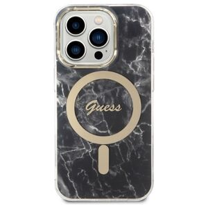 Guess set case + charger for iPhone 14 Pro Max 6,7" GUBPP14XHMEACSK black hard case Marble MagSafe 3666339103149