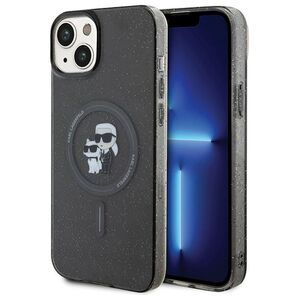 Original Case APPLE IPHONE 15 PLUS Karl Lagerfeld Hardcase Karl&Choupette Glitter MagSafe (KLHMP15MHGKCNOK) black