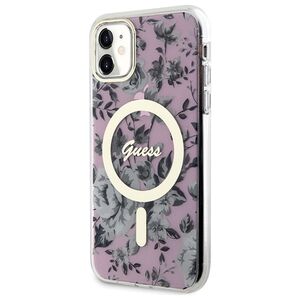 Original Case IPHONE 11 Guess Hardcase Flower MagSafe (GUHMN61HCFWSP) pink