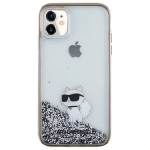 Original Case IPHONE 11 / XR Karl Lagerfeld Hardcase Liquid Glitter Choupette (KLHCN61LKCNSK) transparent