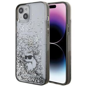 Original Case APPLE IPHONE 15 PLUS Karl Lagerfeld Hardcase Liquid Glitter Choupette (KLHCP15MLKCNSK) transparent