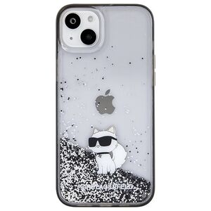 Original Case APPLE IPHONE 15 PLUS Karl Lagerfeld Hardcase Liquid Glitter Choupette (KLHCP15MLKCNSK) transparent