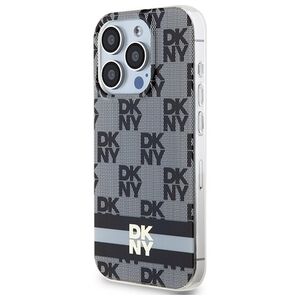 Original Case APPLE IPHONE 15 PRO DKNY Hardcase IML Checkered Mono Pattern & Printed Stripes MagSafe (DKHMP15LHCPTSK) black