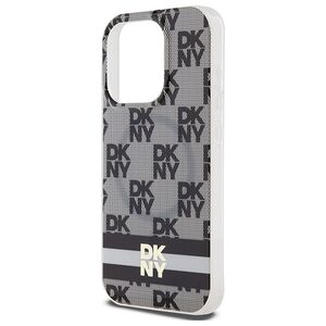 Original Case APPLE IPHONE 15 PRO DKNY Hardcase IML Checkered Mono Pattern & Printed Stripes MagSafe (DKHMP15LHCPTSK) black