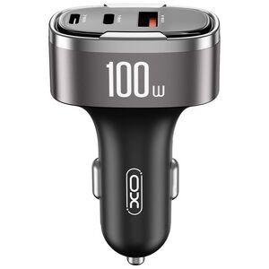 XO car charger CC61 PD QC 3.0 100W 1x USB 1x USB-C 1x Lightning gray 6920680858002
