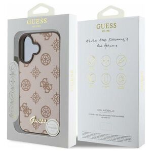 Original Case IPHONE 16 Guess Hardcase Peony Script MagSafe (GUHMP16SPGPYSW) brown