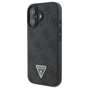 Guess case for iPhone 16 6,1" GUHCP16SP4TDPK Leather 4G Triangle Strass black MagSafe 3666339327361