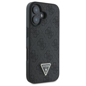 Guess case for iPhone 16 6,1" GUHCP16SP4TDPK Leather 4G Triangle Strass black MagSafe 3666339327361