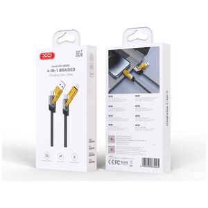 XO καλώδιο NB283 4w1 USB-C - Lightning + USB + USB-C 60W 1,0m γκρι 6920680860562
