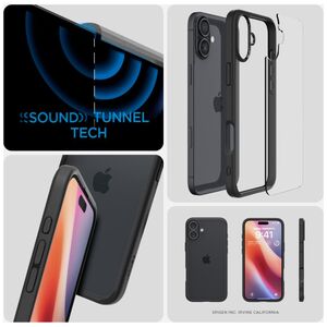 Spigen Spigen Ultra Hybrid iPhone 16 ματ μαύρο/μαύρο ACS08201