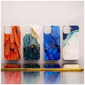 Gold Glam case for Samsung Galaxy S24 FE feathers 5906961953155