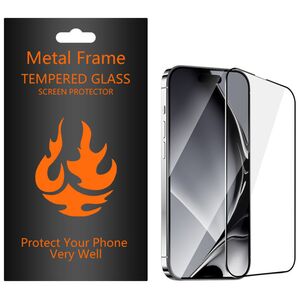 Tempered glass metal frame for Samsung Galaxy A06s black frame 5906961962324
